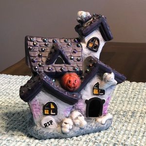Ceramic Light Up Halloween Village House